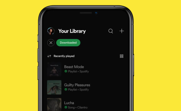 Spotify为移动设备重新设计的库标签