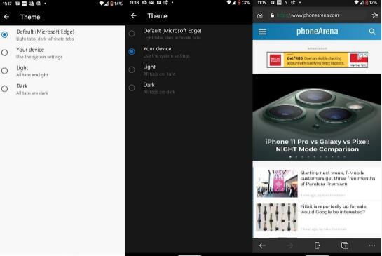 现在可以将Microsoft Edge的Android应用设置为遵循Android 10上的系统设置-可以将Microsoft Edge的应用设置为遵循Android 10的系统范围设置