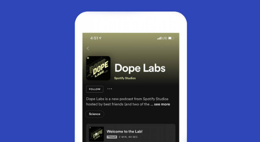 Spotify重新设计的播客节目页面添加了特色预告片