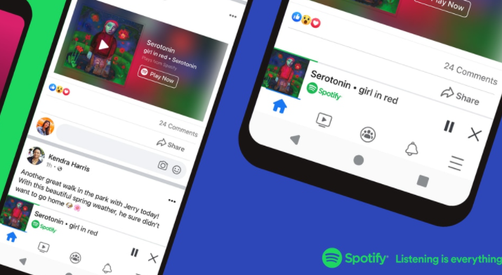 Spotify与Facebook iOS和Android应用程序集成