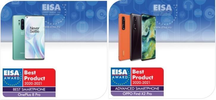 一加，OPPO，华为，三星和索尼手机均获得EISA 2020-2021奖