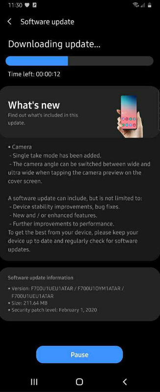 Galaxy Z Flip首次软件更新已推出