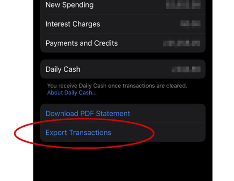 如何将Apple Card每月交易导出为CSV电子表格