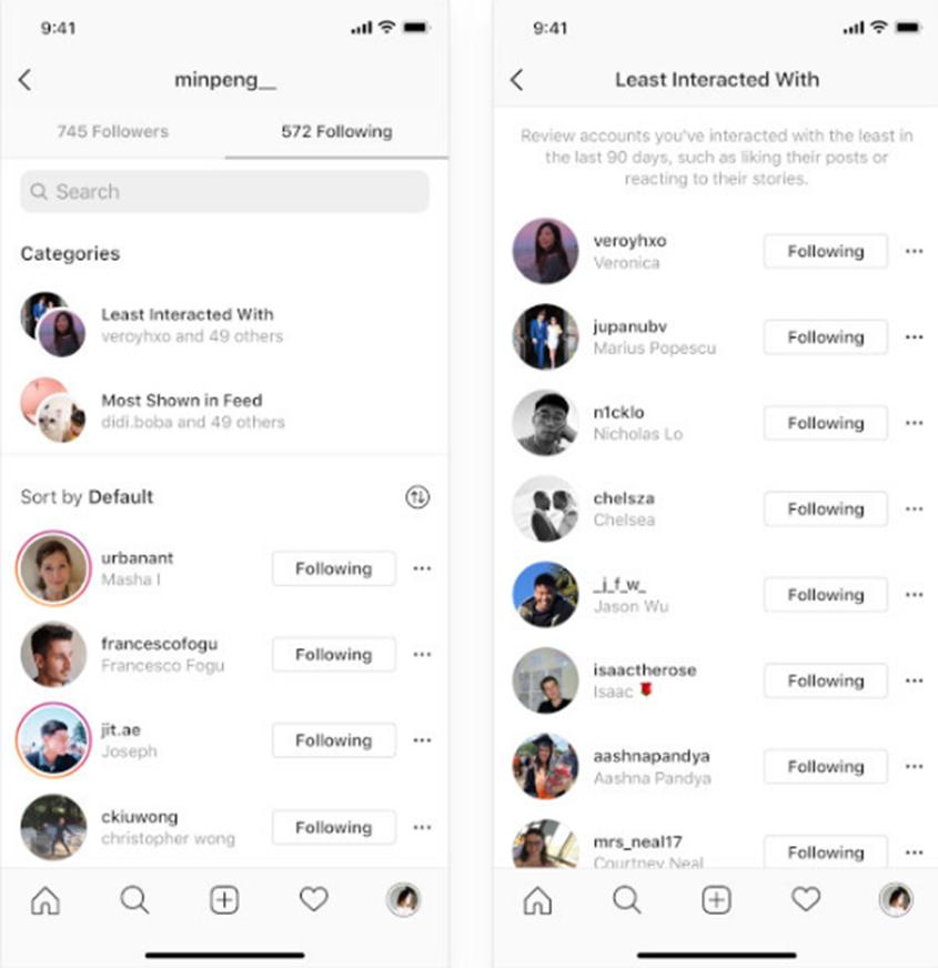 Instagram更新使查看取消关注者更容易