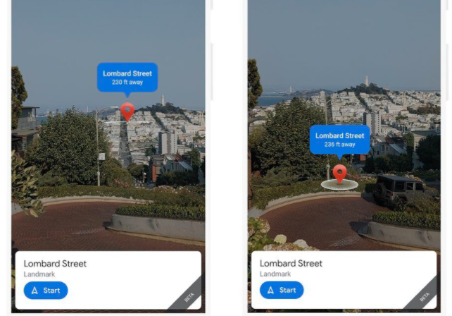 谷歌地图的Live View功能是支持AR的手机的Street View地图的高级版本