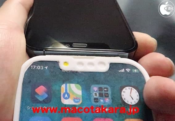 iPhone  13 Pro  3D样机显示相同的iPhone  12设计，但边缘更平整，但缺口较小且听筒位置不同