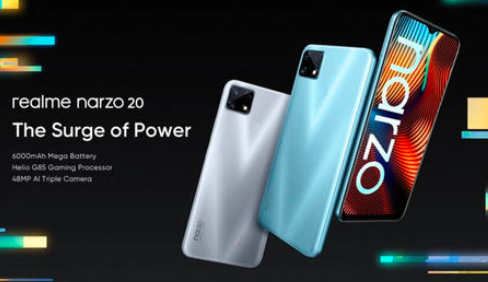 Realme  Narzo  20系列手机配备65W  SuperDart充电功能