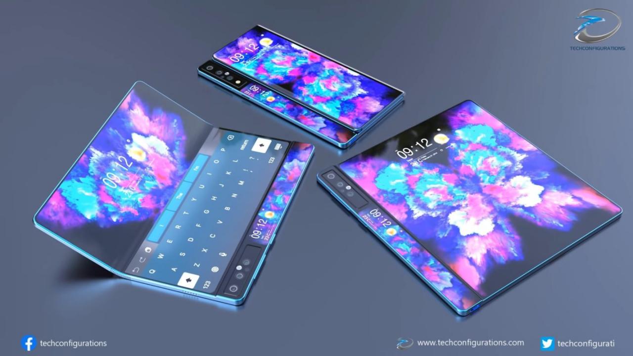 新的Galaxy  Fold  2 Concept包括旋转相机，三个显示屏