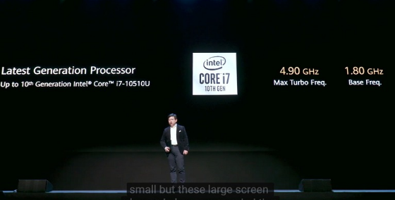 华为时尚的MateBook  X  Pro与Intel的第十代Gen  Comet  Lake处理器相提并论