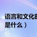 语言和文化的关系是什么（语言和文化的关系是什么）