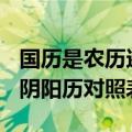 国历是农历还是阳历?（国历是阴历还是阳历 阴阳历对照表）