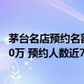 茅台名店预约名额已满（今日最新更新 i茅台注册人数超1800万 预约人数近7亿）