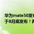 华为mate50发布了吗（今日最新更新 华为Mate50系列将于8月底发布！两款机型已定版）