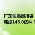 广东快递量排名（今日最新更新 广东上半年快递业务量累计完成145.0亿件 同比增长9.2%）