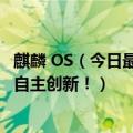 麒麟 OS（今日最新更新 开源麒麟OS发布：每一行代码都要自主创新！）