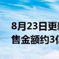 8月23日更新消息 康方生物：上半年PD1销售金额约3亿元