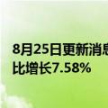 8月25日更新消息 口子窖：上半年实现净利润7.39亿元，同比增长7.58%