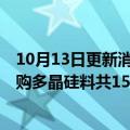 10月13日更新消息 双良节能：子公司拟以约470.56亿元采购多晶硅料共15.53万吨