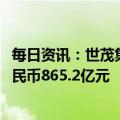 每日资讯：世茂集团：2022年集团累计合约销售总额约为人民币865.2亿元