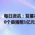 每日资讯：复星基金会联合复星医药、真实生物向中西部180个县捐赠1亿元阿兹夫定