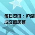 每日资讯：沪深两市今日成交额合计11321亿元，浪潮信息成交额居首
