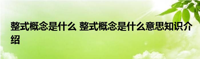 整式概念是什么 整式概念是什么意思知识介绍